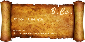 Brood Csenge névjegykártya
